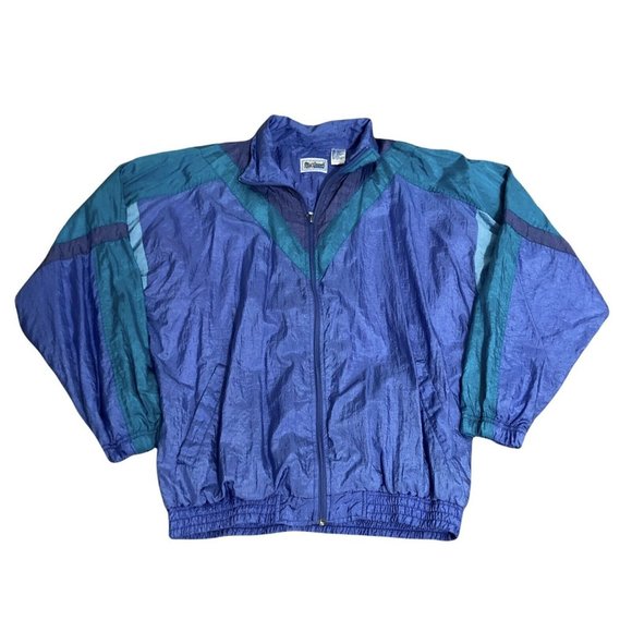 McGregor 1990s Womens Track Jacket Windbreaker  Size L (Small Stain) - Picture 1 of 10
